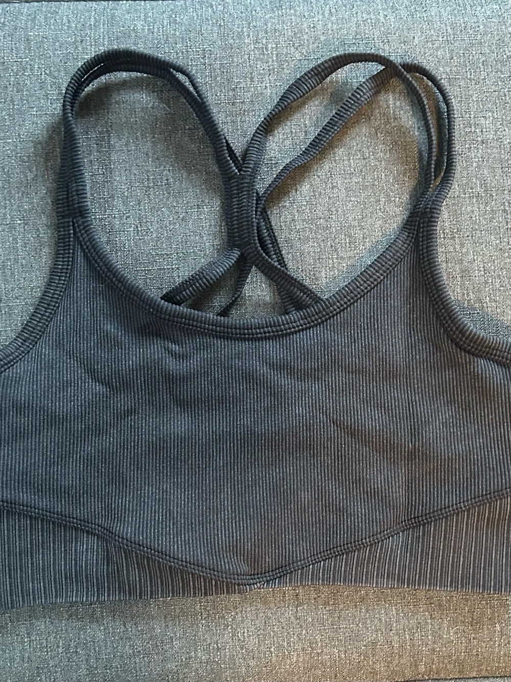 JoyLab Ribbed Cross-Back Sports Bralette - Black